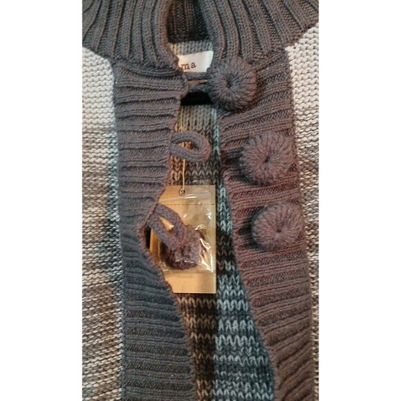NWT Sonoma Life +style Shawl Cardigan Sweater 3button Light/ Dark Grays Womens M - Picture 6 of 16